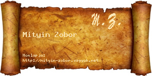 Mityin Zobor névjegykártya